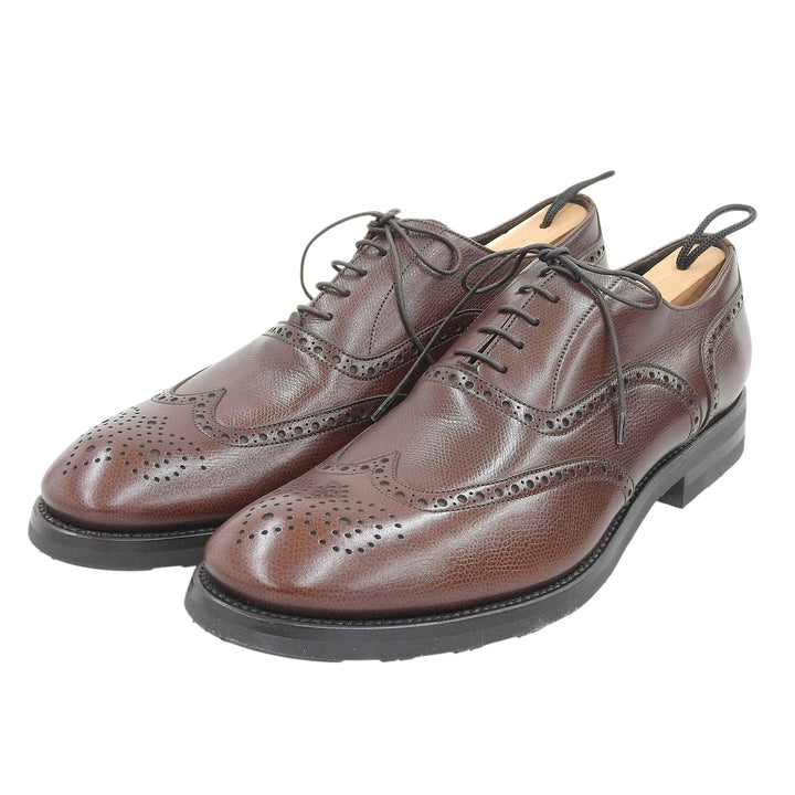 未使用品▲Dunhill ダンヒル ウィングチップ メダリオン フルブローグ レザーシューズ ドレスシューズ ビジネスシューズ ブラウン　42.5