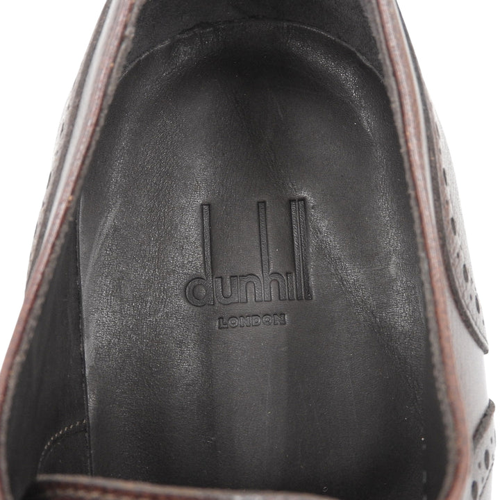 未使用品▲Dunhill ダンヒル ウィングチップ メダリオン フルブローグ レザーシューズ ドレスシューズ ビジネスシューズ ブラウン　42.5