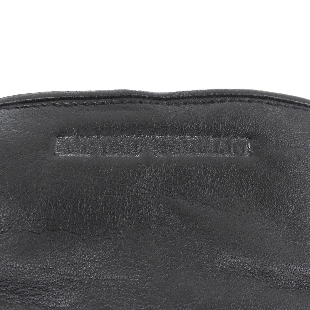 未使用品▲EMPORIO ARMANI エンポリオ アルマーニ 624136 ラムレザー ロゴエンボスデザイン レザーグローブ 手袋 S イタリア製 メンズ