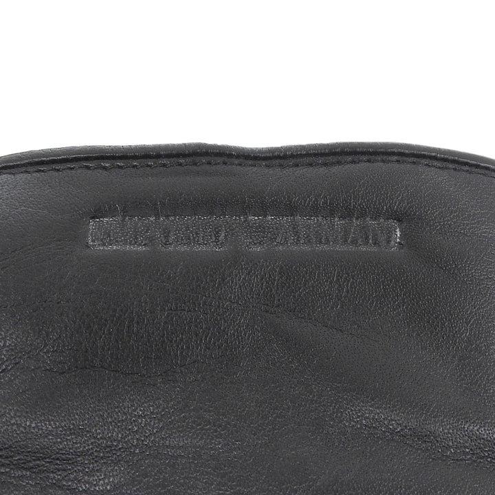 未使用品▲EMPORIO ARMANI エンポリオ アルマーニ 624136 ラムレザー ロゴエンボスデザイン レザーグローブ 手袋 S イタリア製 メンズ