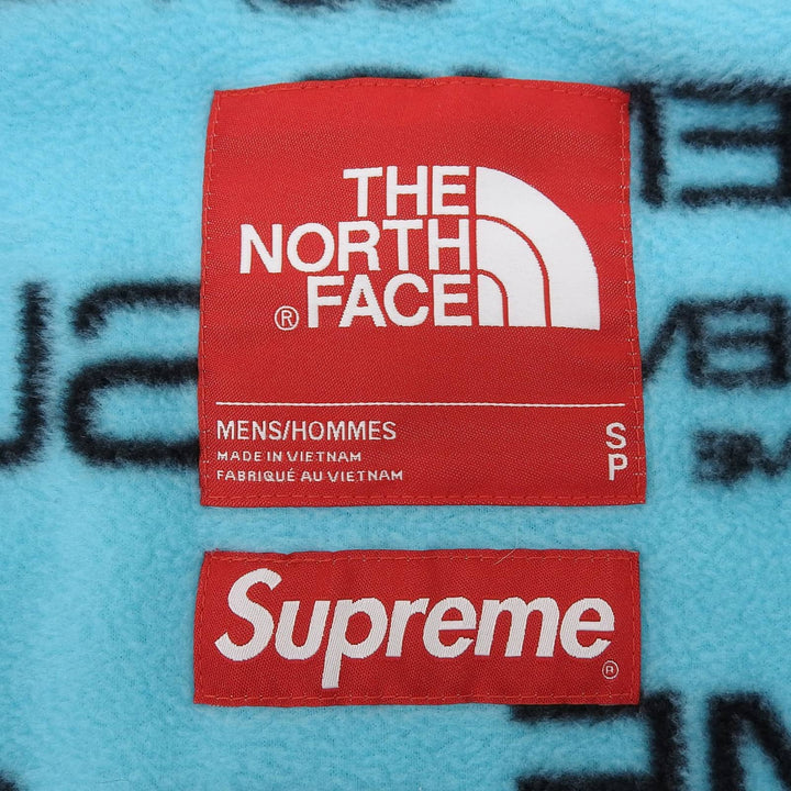 美品▲Supreme THE NORTH FACE シュプリーム ザ・ノースフェイス 21AW NA52101I ロゴ総柄 フリースジャケット ブルー SP 正規品 メンズ