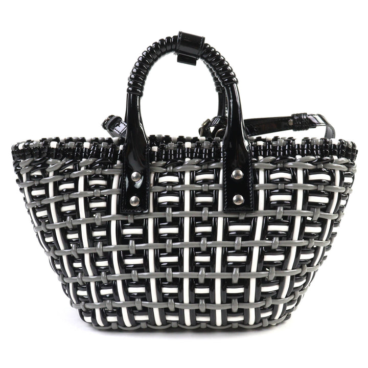 極美品△BALENCIAGA バレンシアガ 671342 ビストロ バスケットバッグ XS エナメル 2WAY ハンドバッグ ショルダーバッグ 保存袋付き 伊製