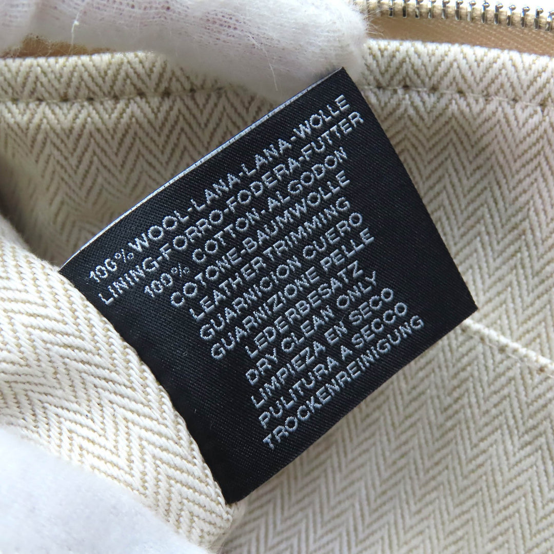 未使用△HERMES エルメス ブリッド ア ブラック PM オ カレ セーグル シルバー金具 セリエボタン ウール ハンドバッグ ポーチ フランス製