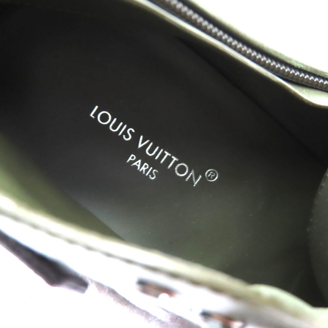 極美品△LOUIS VUITTON ルイヴィトン 2024年 1ADAQI ルビーライン レースアップ ショートブーツ アンクルブーツ カーキ 37 定価266200円