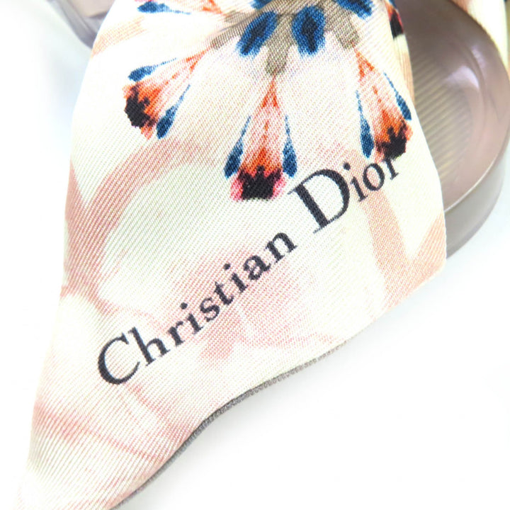 未使用品△Christian Dior クリスチャンディオール KCQ193SLKS16V KALEIDORSCOPIC フラワーシルクリボン付き ラバー ビーチサンダル 37
