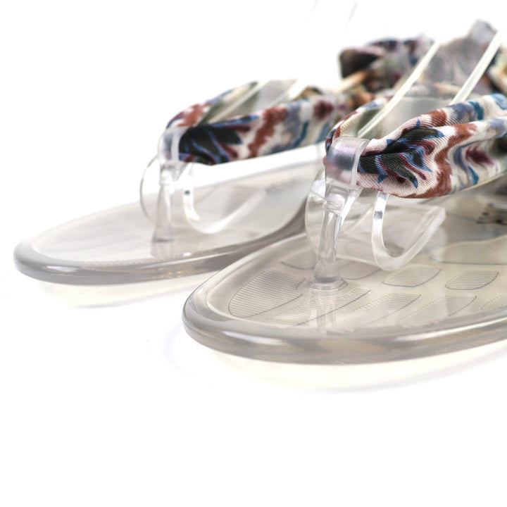 未使用品△Christian Dior クリスチャンディオール KCQ193SLKS16V KALEIDORSCOPIC フラワーシルクリボン付き ラバー ビーチサンダル 37