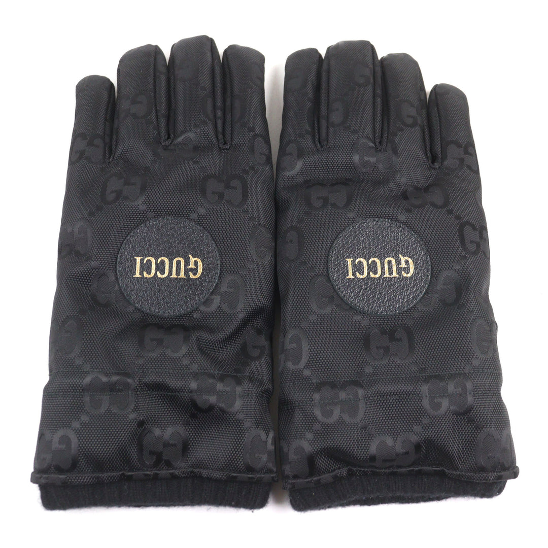 極美品○GUCCI グッチ 652996 GUCCI Off The Grid グッチ オフ ザ グリッド GGロゴ レザーワッペン付き スキーグローブ 8 S 正規品
