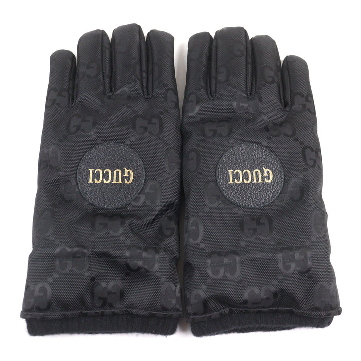 極美品○GUCCI グッチ 652996 GUCCI Off The Grid グッチ オフ ザ グリッド GGロゴ レザーワッペン付き スキーグローブ 8 S 正規品