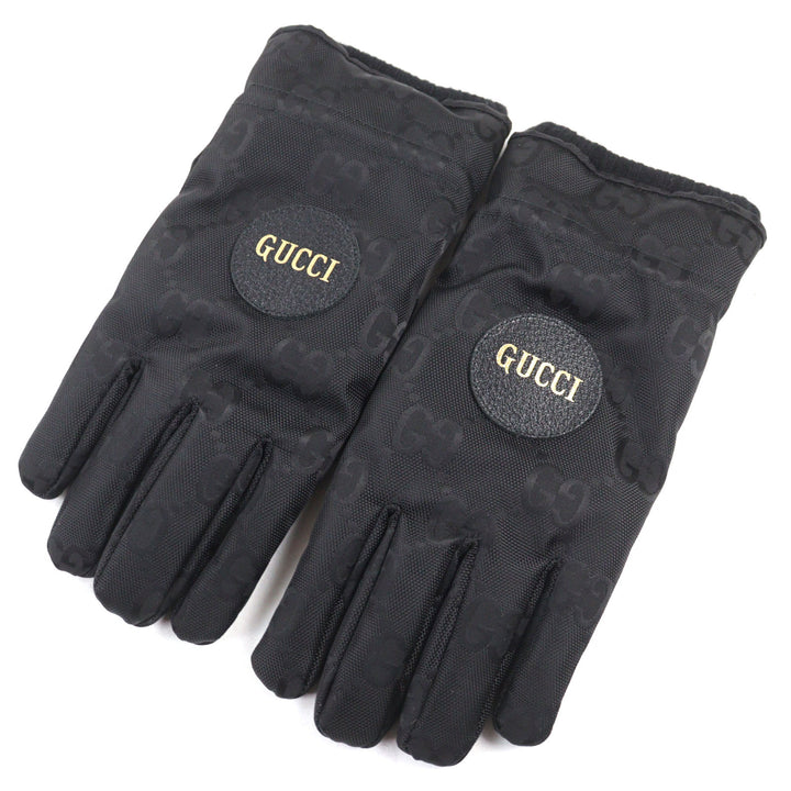 極美品○GUCCI グッチ 652996 GUCCI Off The Grid グッチ オフ ザ グリッド GGロゴ レザーワッペン付き スキーグローブ 8 S 正規品
