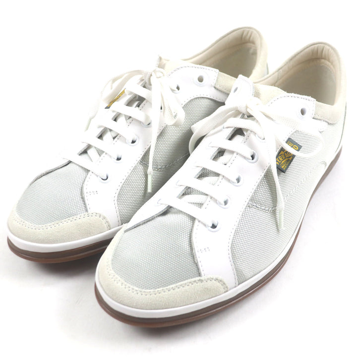 極美品▼Salvatore Ferragamo サルヴァトーレフェラガモ レザー切替 ローカットスニーカー グレー 8 箱・保存袋付き イタリア製 メンズ