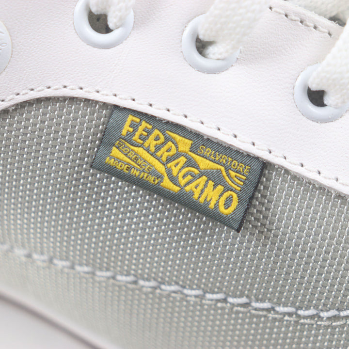 極美品▼Salvatore Ferragamo サルヴァトーレフェラガモ レザー切替 ローカットスニーカー グレー 8 箱・保存袋付き イタリア製 メンズ