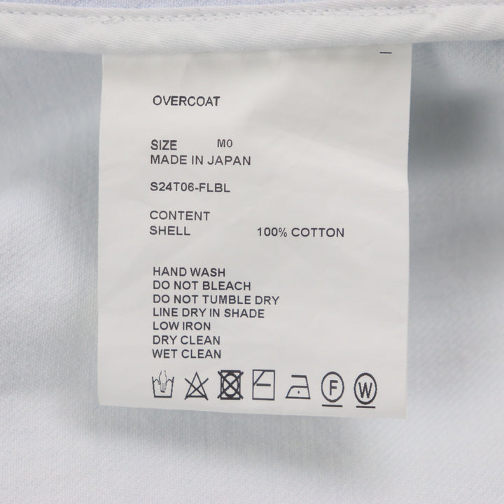 極美品▼OVERCOAT オーバーコート S24T06-FLBL 比翼仕立て ロゴ刺繍 カーゴポケット デニムシャツジャケット M 正規品 定価92400円