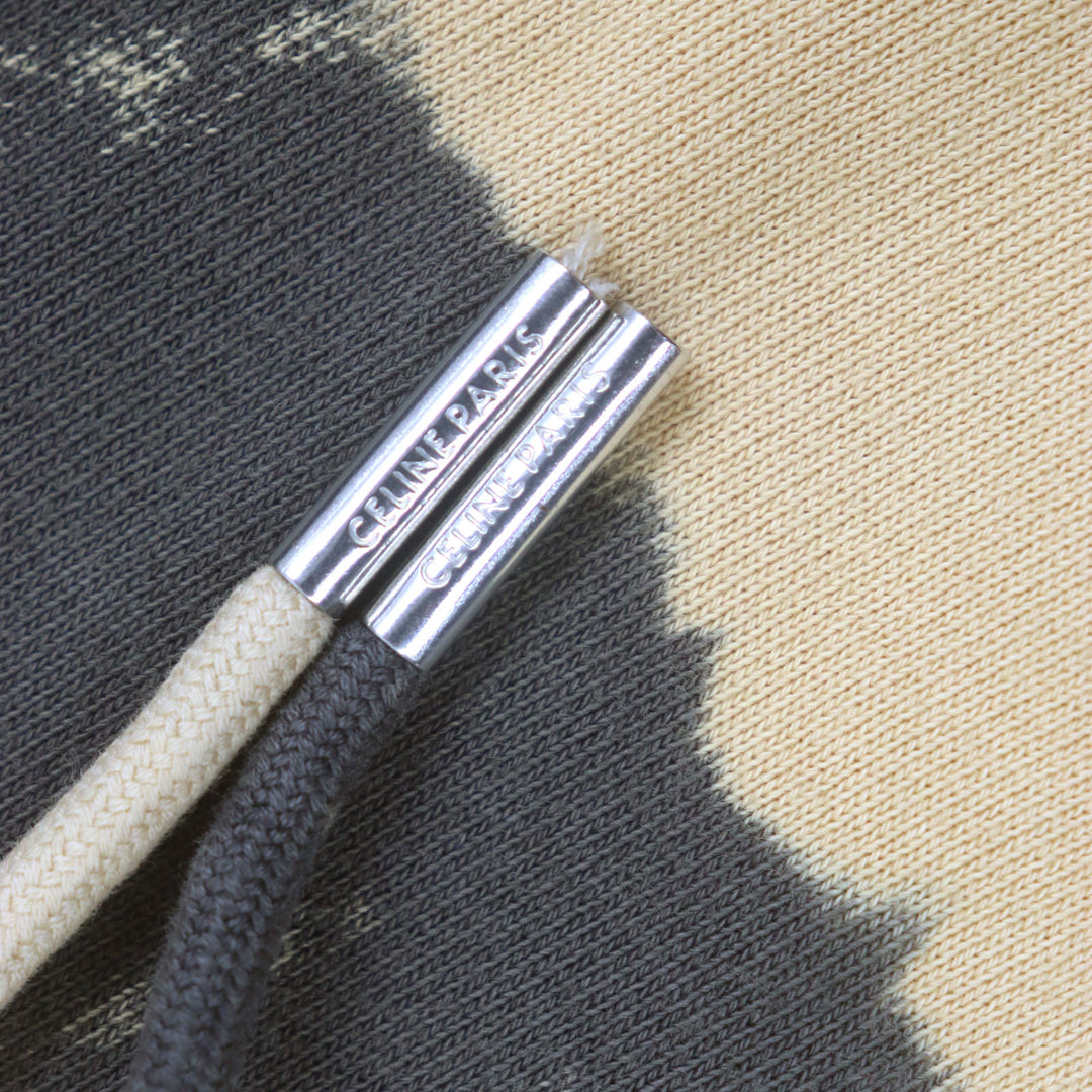 美品▼CELINE セリーヌ 2Y85A333U レイヤードデザイン タイダイ プルオーバー フーディー パーカー オレンジ ブラック XL 正規品　メンズ