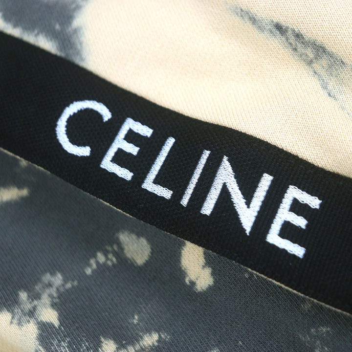 美品▼CELINE セリーヌ 2Y85A333U レイヤードデザイン タイダイ プルオーバー フーディー パーカー オレンジ ブラック XL 正規品　メンズ