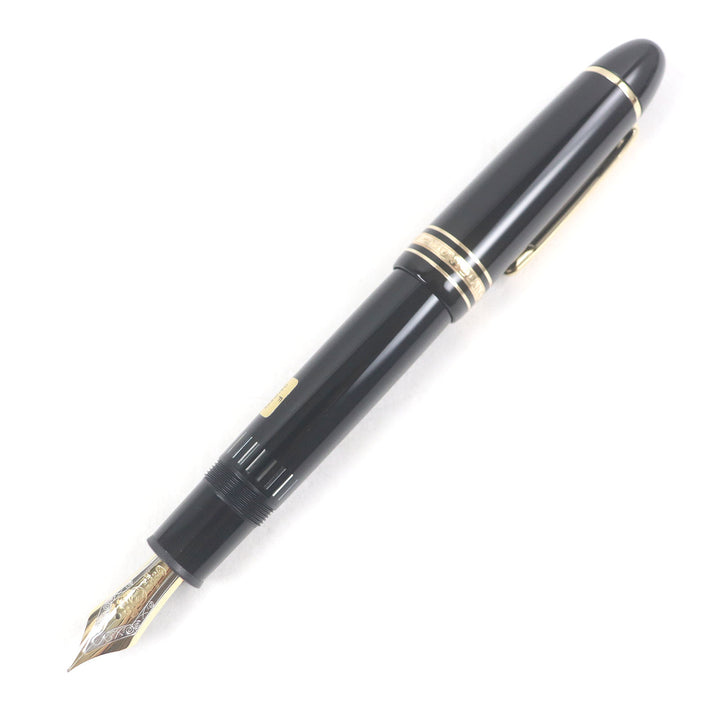 極美品□MONTBLANC モンブラン マイスターシュテュック 149 ペン先18K Fニブ キャップ式 万年筆 ブラック ゴールド 箱付き ドイツ製