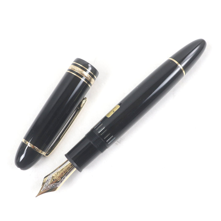 極美品□MONTBLANC モンブラン マイスターシュテュック 149 ペン先18K Fニブ キャップ式 万年筆 ブラック ゴールド 箱付き ドイツ製