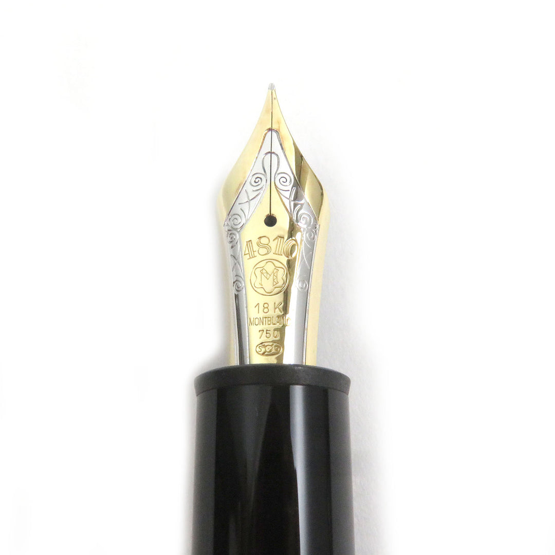 極美品□MONTBLANC モンブラン マイスターシュテュック 149 ペン先18K Fニブ キャップ式 万年筆 ブラック ゴールド 箱付き ドイツ製