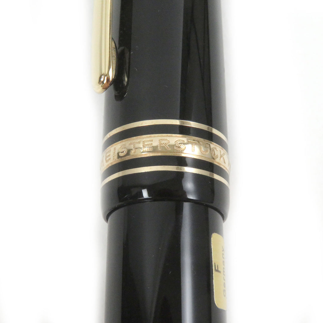 極美品□MONTBLANC モンブラン マイスターシュテュック 149 ペン先18K Fニブ キャップ式 万年筆 ブラック ゴールド 箱付き ドイツ製