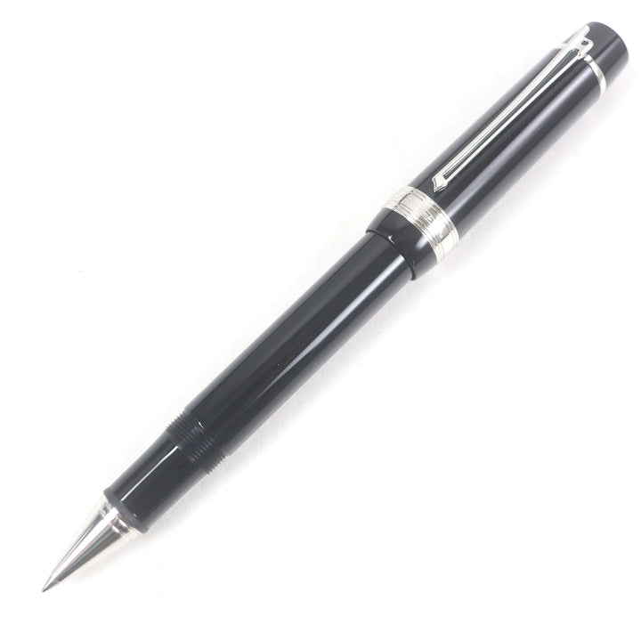 極美品□MONTBLANC モンブラン ヨハン・シュトラウス ドネーションペン キャップ式 ボールペン ブラック シルバー ドイツ製 メンズ