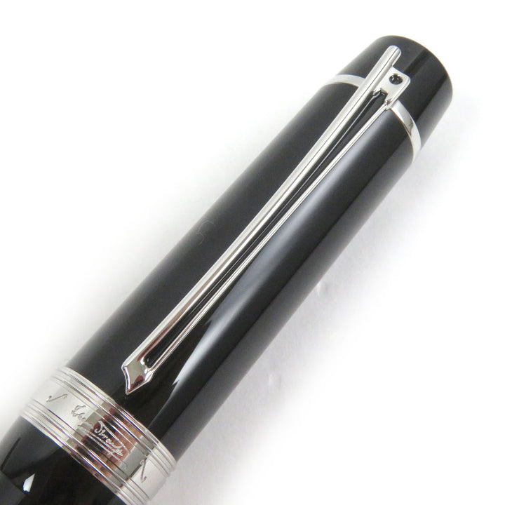 極美品□MONTBLANC モンブラン ヨハン・シュトラウス ドネーションペン キャップ式 ボールペン ブラック シルバー ドイツ製 メンズ