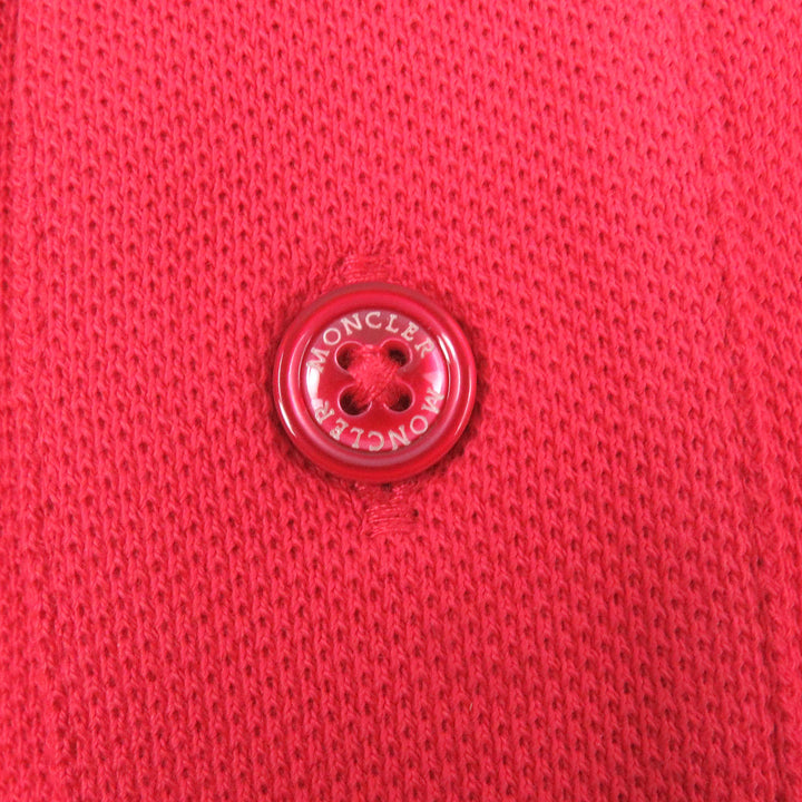 未使用品□MONCLER モンクレール MAGLIA POLO MANICACORTA ロゴワッペン付き ショートスリーブ 半袖ポロシャツ レッド S 正規品 メンズ