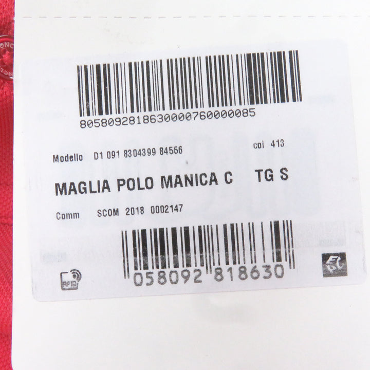 未使用品□MONCLER モンクレール MAGLIA POLO MANICACORTA ロゴワッペン付き ショートスリーブ 半袖ポロシャツ レッド S 正規品 メンズ