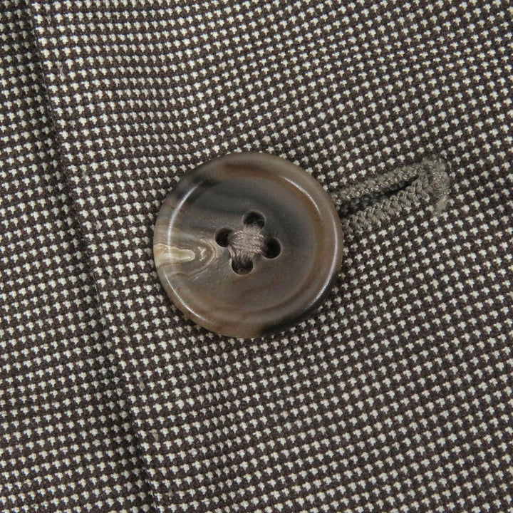 極美品□Corneliani コルネリアーニ 総柄 Super130s バージンウール100％ シングルスーツ セットアップ ブラウン 52 イタリア製 メンズ