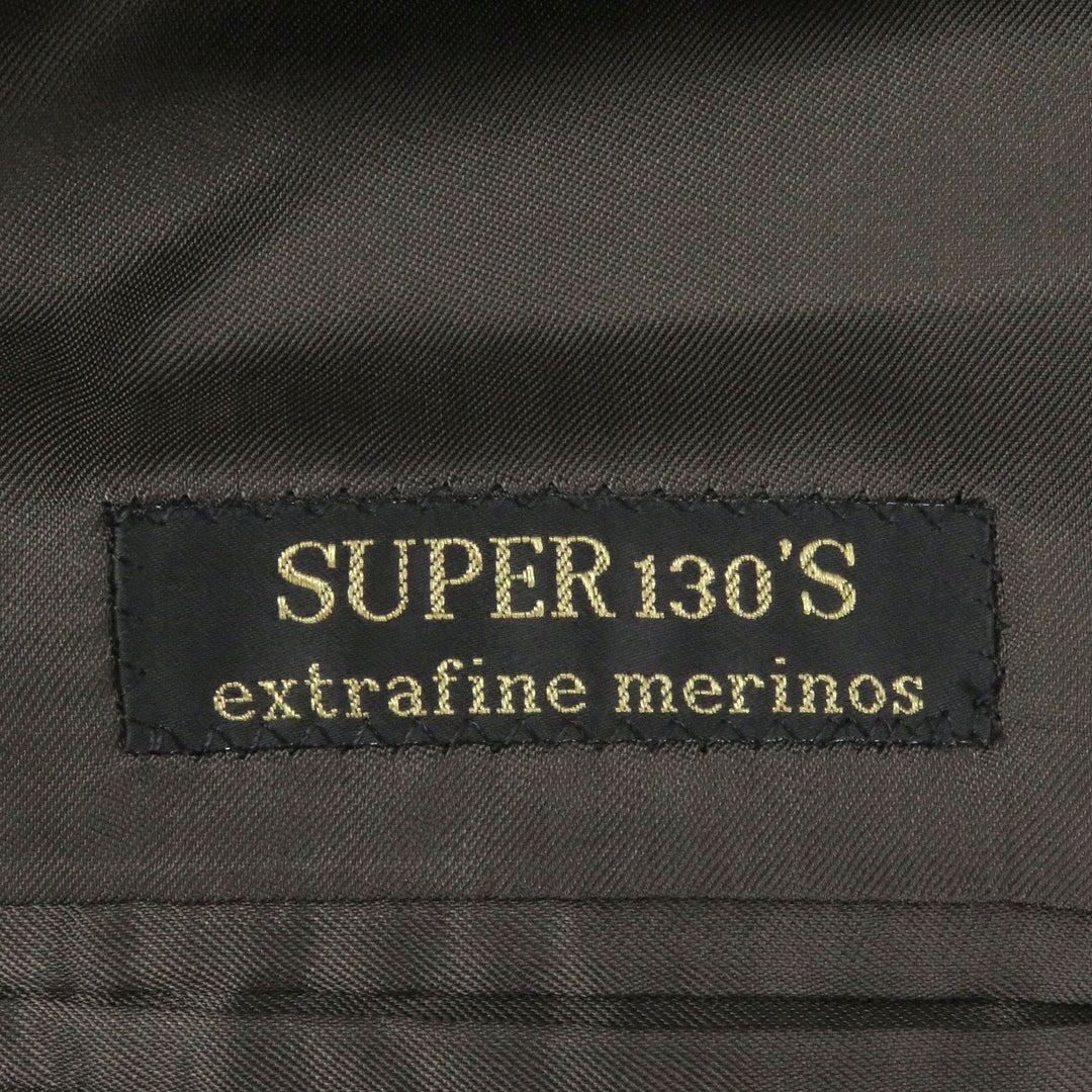 極美品□Corneliani コルネリアーニ 総柄 Super130s バージンウール100％ シングルスーツ セットアップ ブラウン 52 イタリア製 メンズ