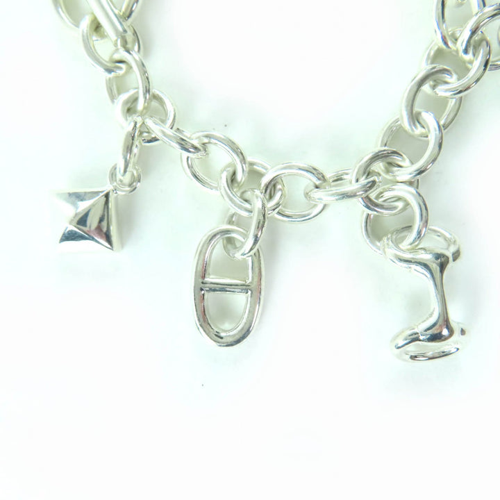 美品☆HERMES エルメス 925 アミュレット7 セリエ カデナ メドール シェーヌダンクル ホースビット エトリエ ブレスレット 重量63.6g