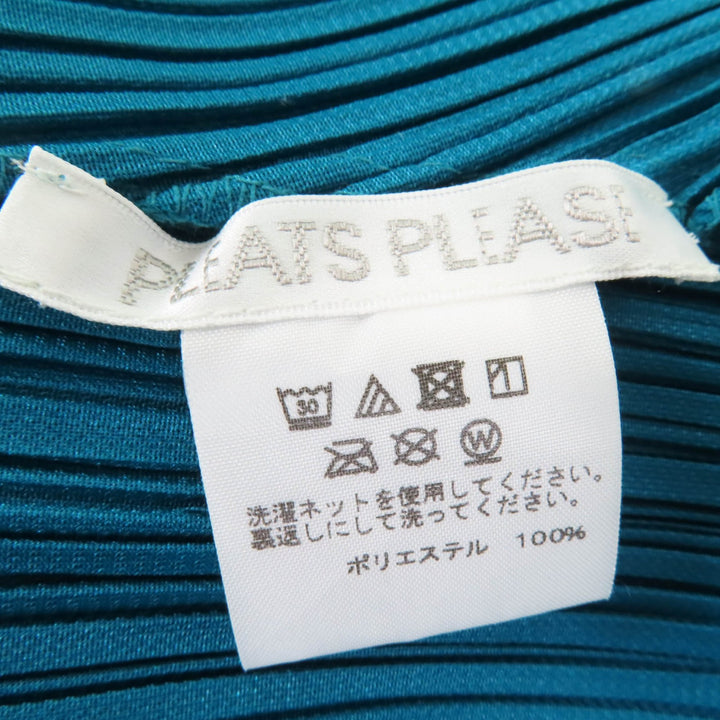 極美品☆PLEATS PLEASE プリーツプリーズ イッセイミヤケ PP73-JT143 変形デザイン 半袖 ワンピース ブルー系 3 正規品 レディース