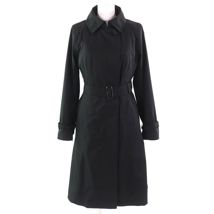 美品△MACKINTOSH LONDON マッキントッシュ ロンドン ロゴボタン ウールライナー・ベルト付 ロングコート ブラック 38 正規品 レディース