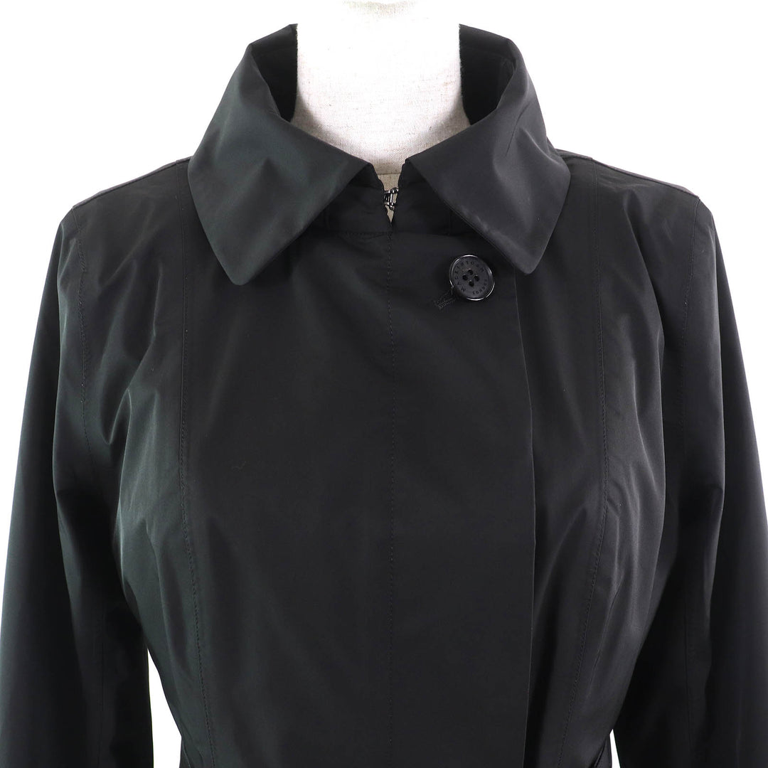 美品△MACKINTOSH LONDON マッキントッシュ ロンドン ロゴボタン ウールライナー・ベルト付 ロングコート ブラック 38 正規品 レディース