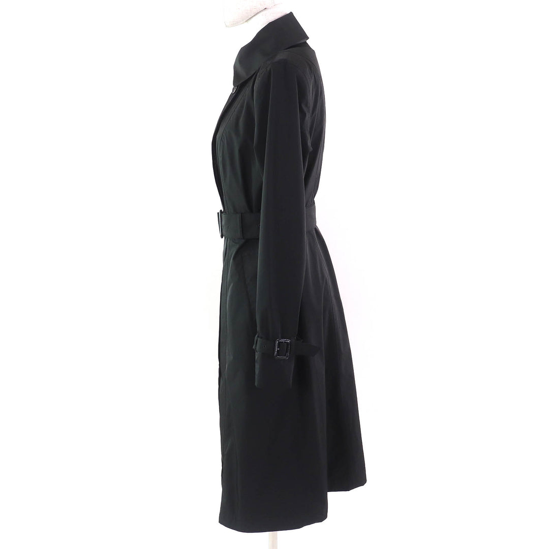 美品△MACKINTOSH LONDON マッキントッシュ ロンドン ロゴボタン ウールライナー・ベルト付 ロングコート ブラック 38 正規品 レディース