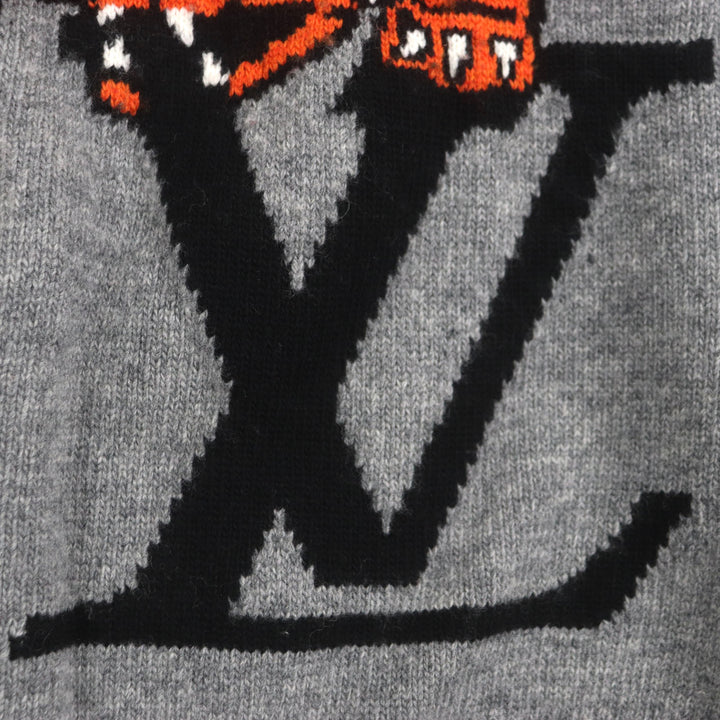 美品▼LOUIS VUITTON ルイヴィトン 22SS タイガーインタルシア ウール100% Amen Break クルーネック ニットセーター S 正規品 メンズ