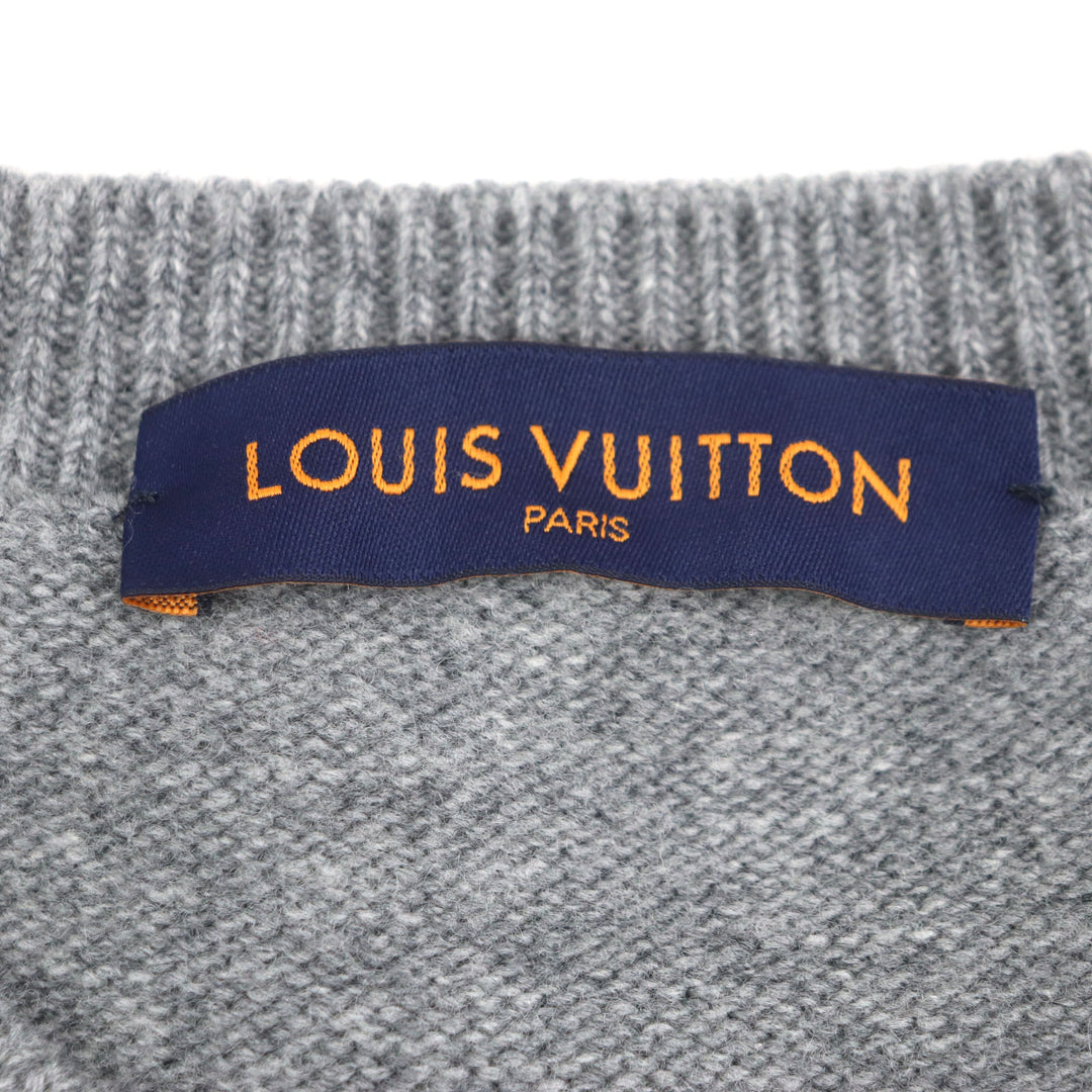 美品▼LOUIS VUITTON ルイヴィトン 22SS タイガーインタルシア ウール100% Amen Break クルーネック ニットセーター S 正規品 メンズ