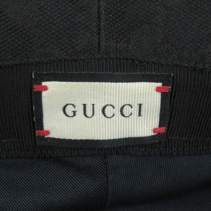 美品□GUCCI グッチ 576587 GGキャンバス GGマーモント ロゴゴールド金具 バケットハット 帽子 ブラック L/59cm イタリア製 正規品