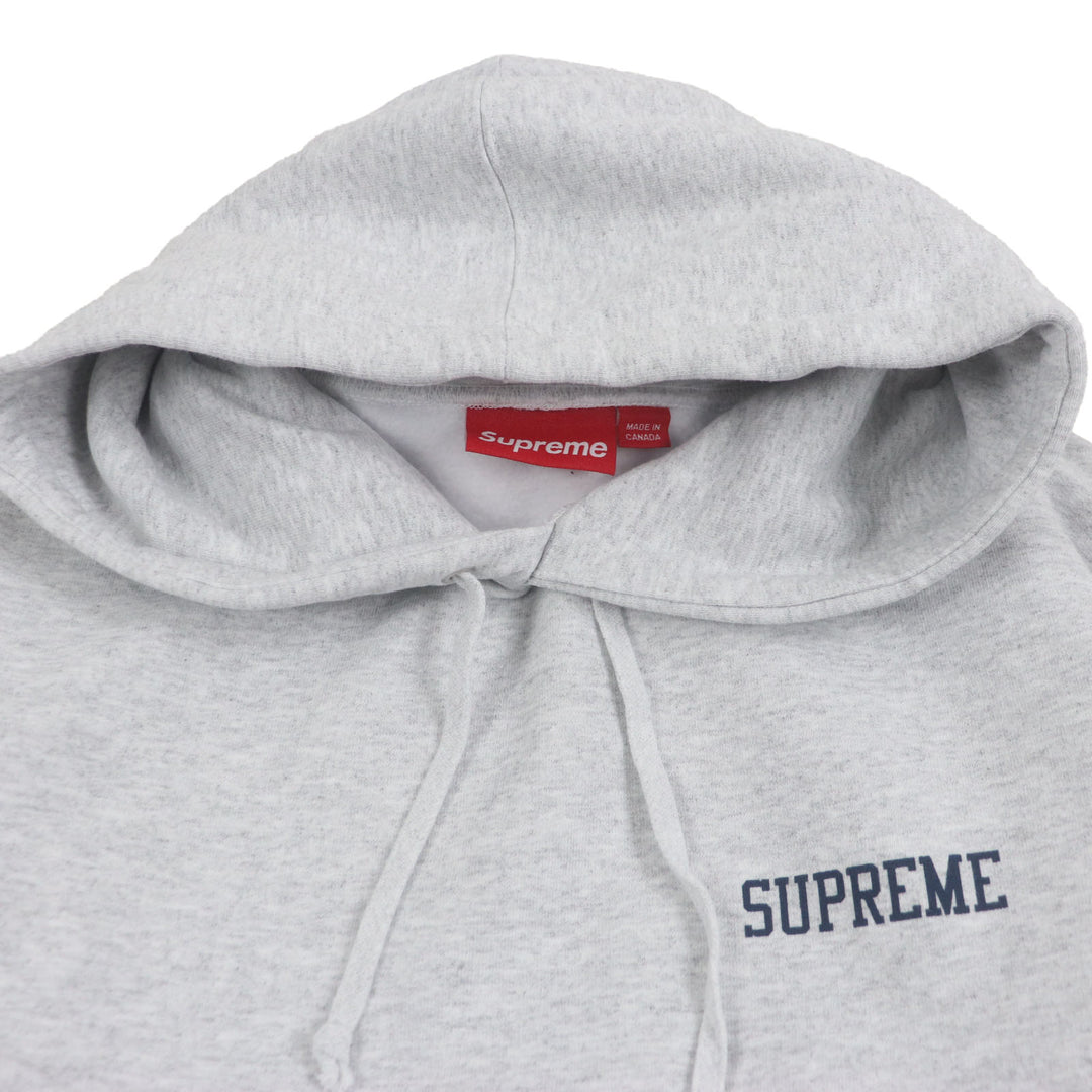 極美品▼Supreme シュプリーム 24AW On God Hooded Sweatshirt プリント 裏起毛 プルオーバー フーディ パーカー グレー M 正規品 メンズ