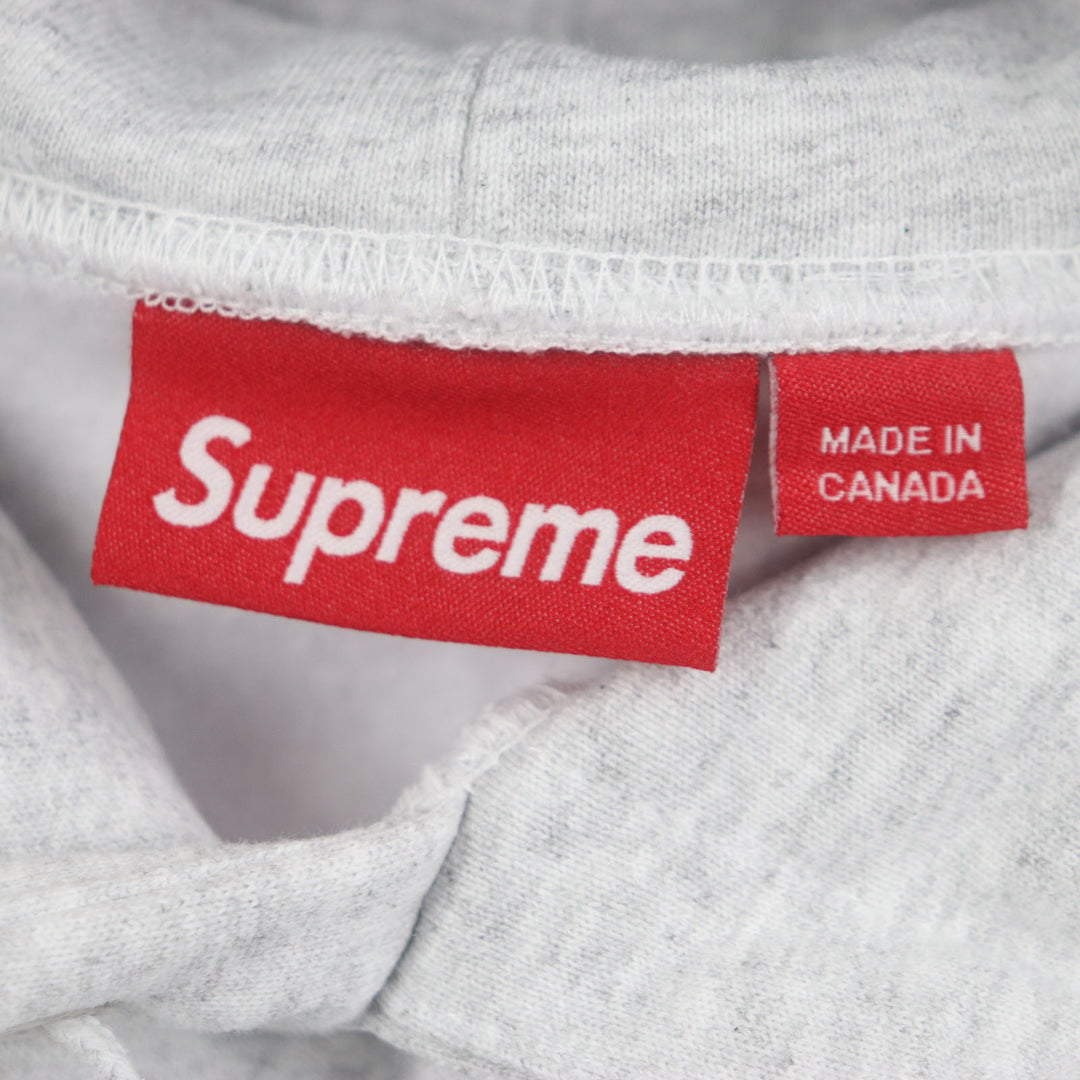 極美品▼Supreme シュプリーム 24AW On God Hooded Sweatshirt プリント 裏起毛 プルオーバー フーディ パーカー グレー M 正規品 メンズ