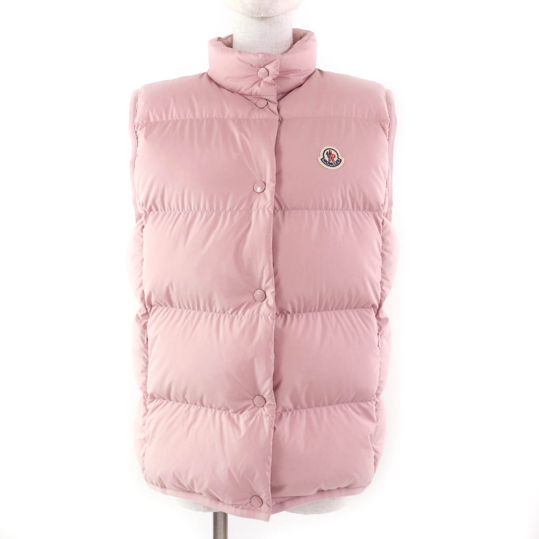 極美品★MONCLER モンクレール 2024年製 BADIA ロゴワッペン付 ダウンベスト アウター ピンク 3 正規品 レディース
