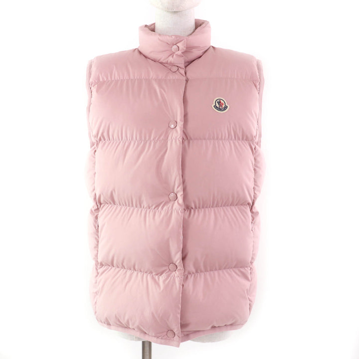 極美品★MONCLER モンクレール 2024年製 BADIA ロゴワッペン付 ダウンベスト アウター ピンク 3 正規品 レディース