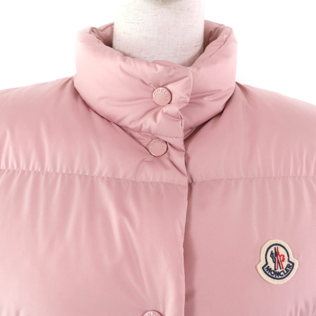 極美品★MONCLER モンクレール 2024年製 BADIA ロゴワッペン付 ダウンベスト アウター ピンク 3 正規品 レディース
