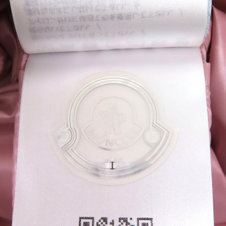 極美品★MONCLER モンクレール 2024年製 BADIA ロゴワッペン付 ダウンベスト アウター ピンク 3 正規品 レディース