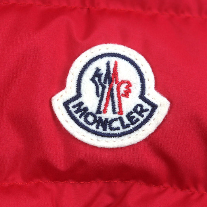 極美品▼MONCLER モンクレール 2022年製 ALBYT アルビート ワッペン付き フード入り WZIPUP ダウンベスト レッド 2 正規品 メンズ