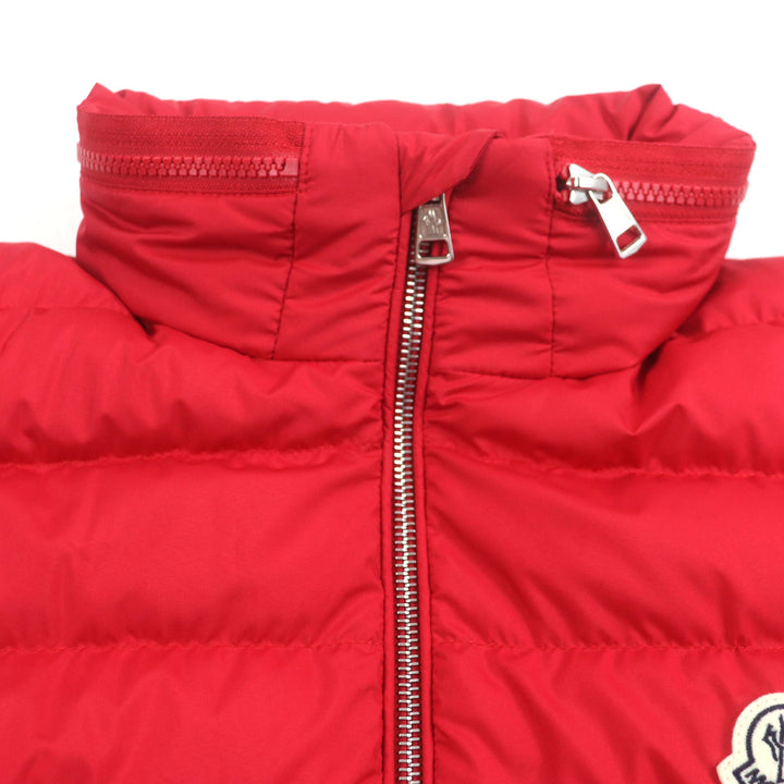 極美品▼MONCLER モンクレール 2022年製 ALBYT アルビート ワッペン付き フード入り WZIPUP ダウンベスト レッド 2 正規品 メンズ