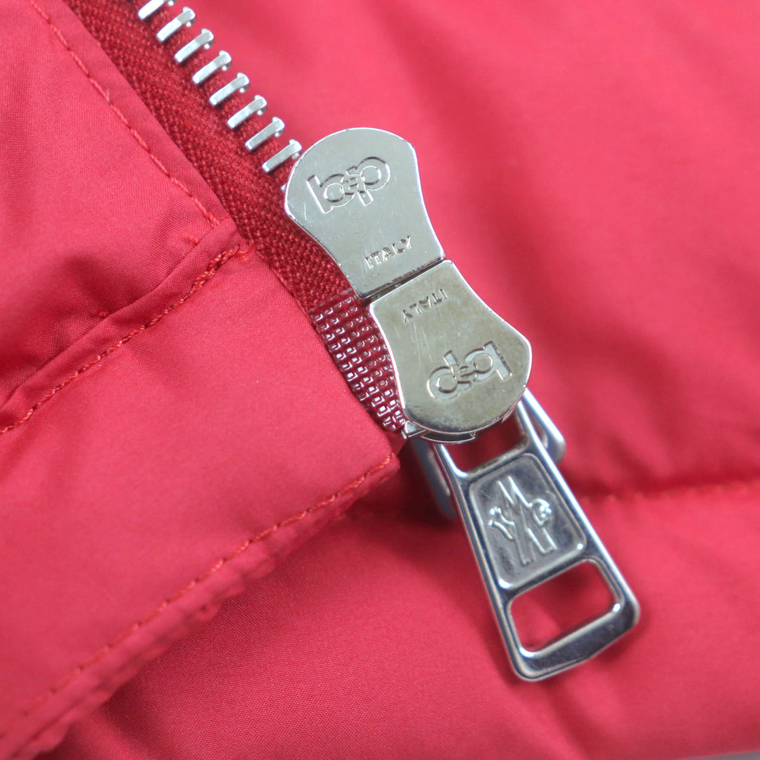 極美品▼MONCLER モンクレール 2022年製 ALBYT アルビート ワッペン付き フード入り WZIPUP ダウンベスト レッド 2 正規品 メンズ