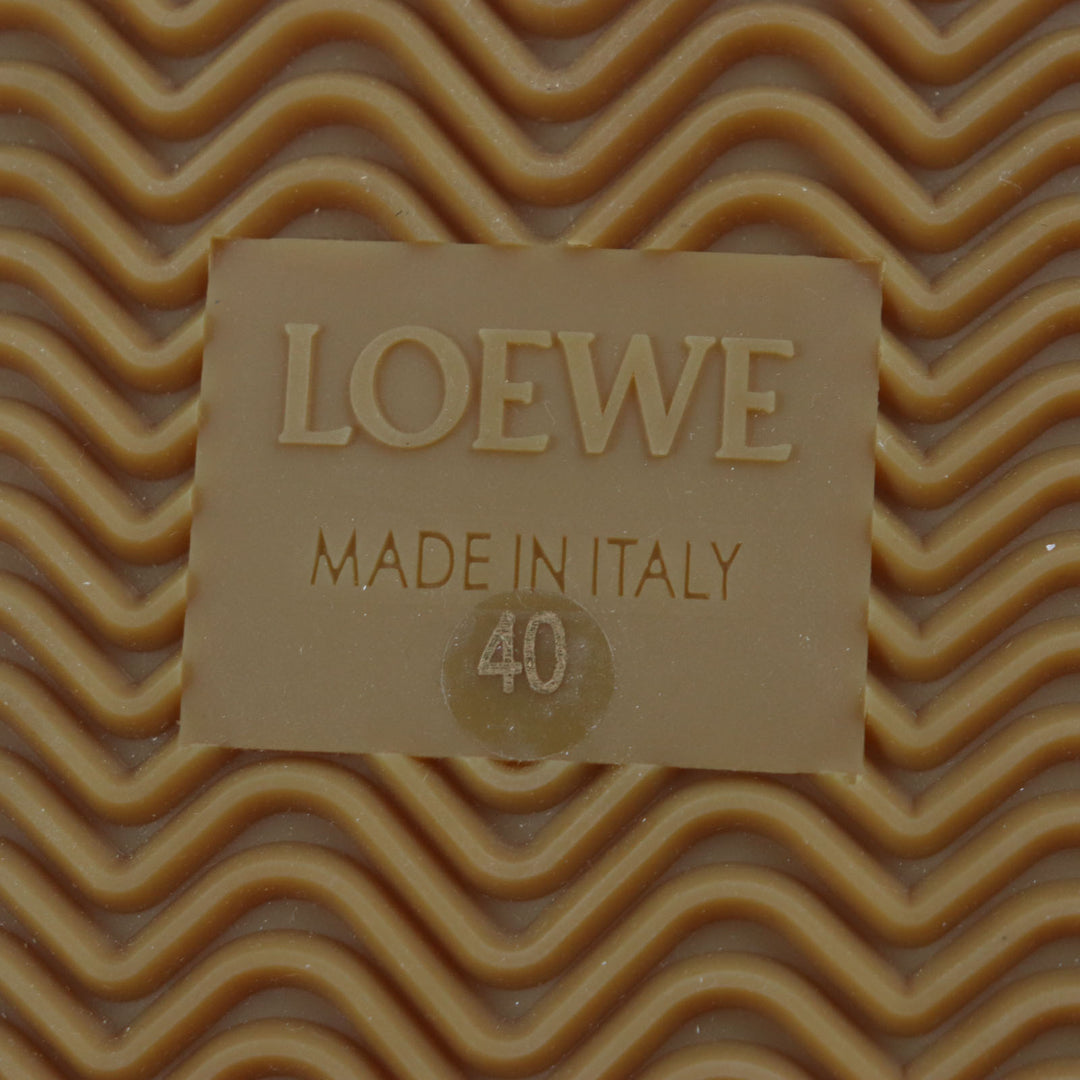 極美品▼LOEWE ロエベ 592301 デコンストラクテッド レザー アナグラムロゴ スニーカー ホワイト ライトブルー 40 保存袋付き メンズ