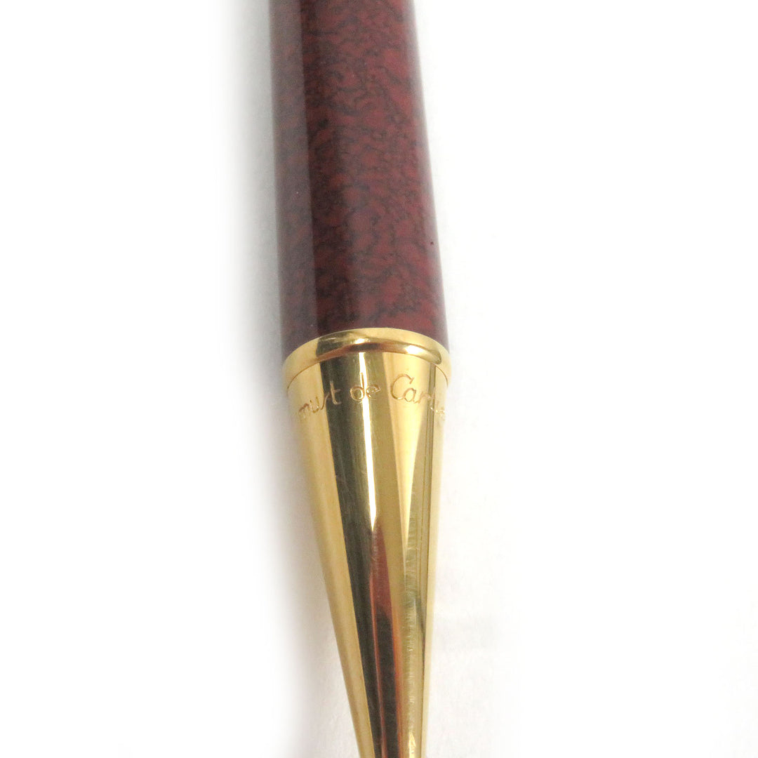 美品□Cartier カルティエ トリニティ ドゥ カルティエ ツイスト式 ボールペン ボルドー ゴールド フランス製 メンズ 筆記確認済み