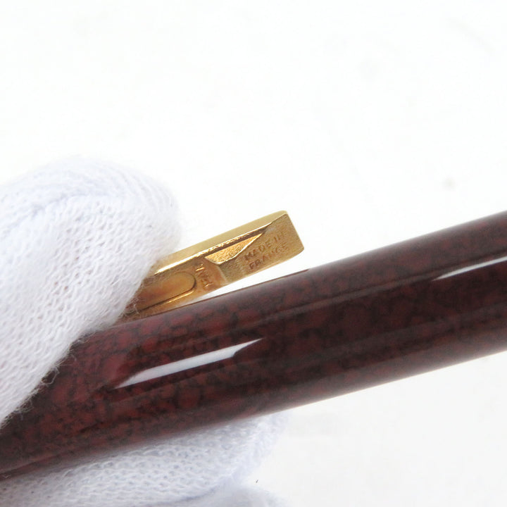 美品□Cartier カルティエ トリニティ ドゥ カルティエ ツイスト式 ボールペン ボルドー ゴールド フランス製 メンズ 筆記確認済み