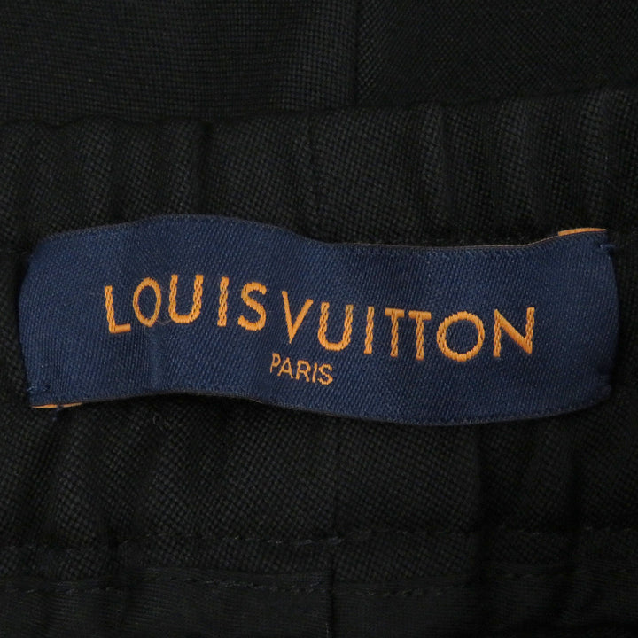 極美品□LOUIS VUITTON ルイヴィトン 22SS LVロゴ刺繍 バスケットボール テーラードショーツ パンツ ブラック M イタリア製 正規品
