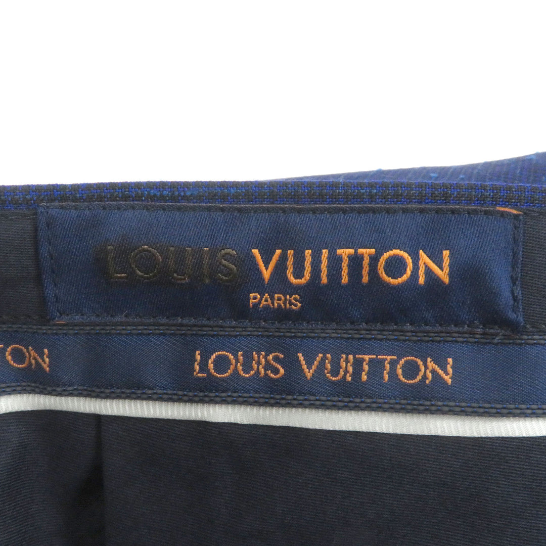 未使用品□LOUIS VUITTON ルイヴィトン 織柄 21AW シングル スラックス トラウザーズパンツ ネイビー 36 イタリア製 正規品 メンズ